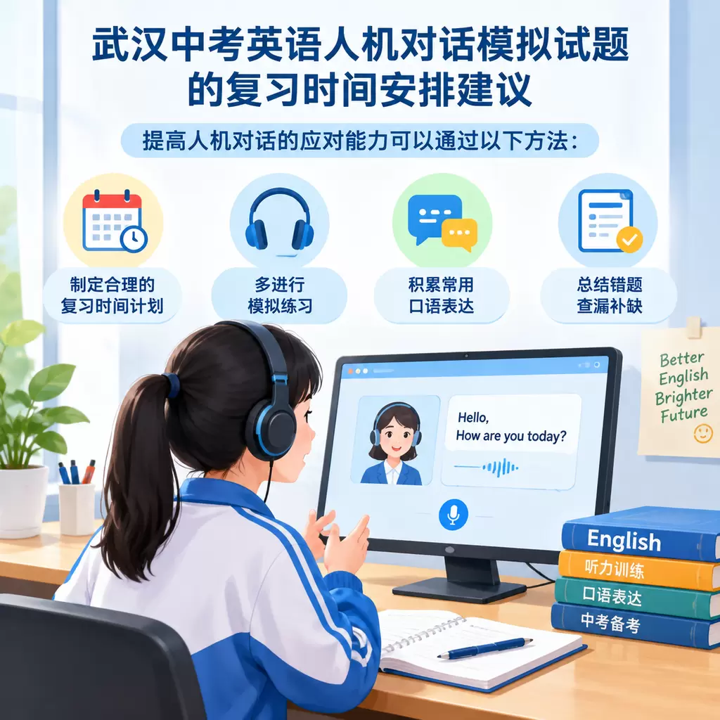 武汉中考英语人机对话模拟试题的复习时间安排建议