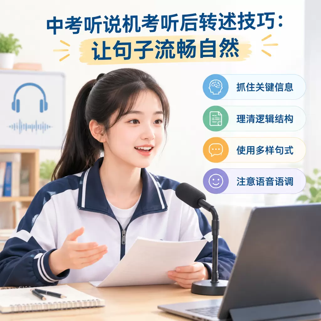 武汉中考听说机考听后转述技巧:让句子流畅自然