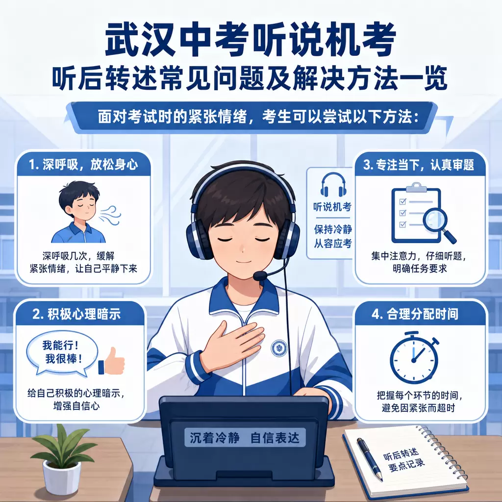武汉中考听说机考听后转述常见问题及解决方法一览