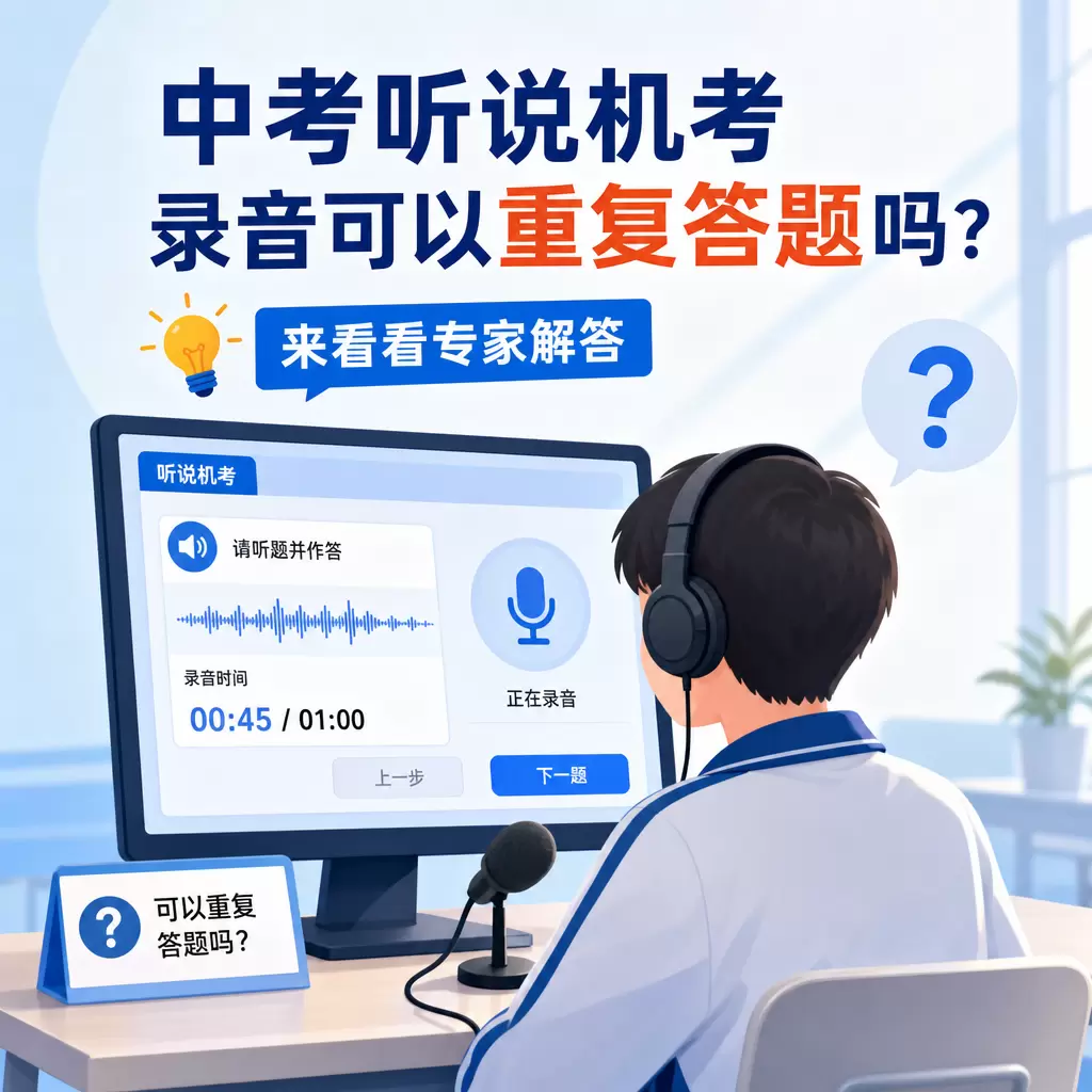 中考听说机考录音可以重复答题吗?来看看专家解答