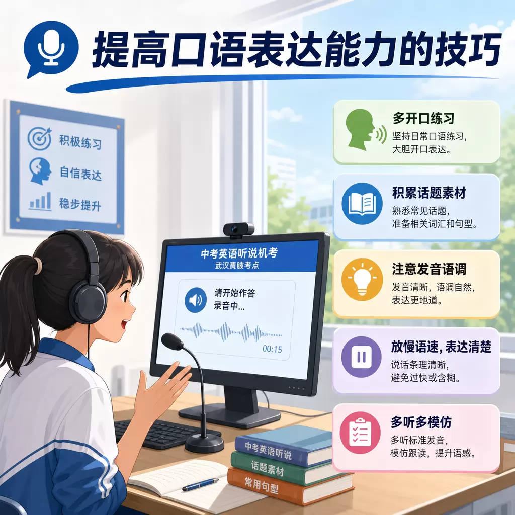 如何提高在武汉黄陂中考英语听说机考考点的表现