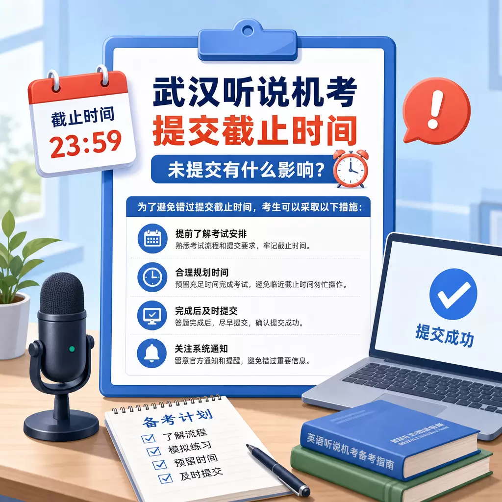 武汉听说机考提交截止时间:未提交有什么影响?