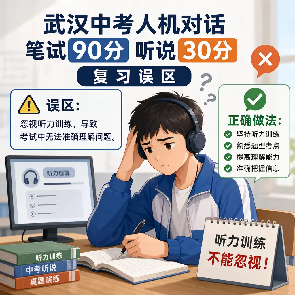 武汉中考人机对话笔试90分听说30分的复习误区