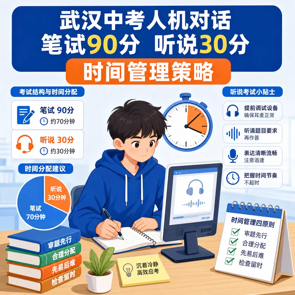 武汉中考人机对话笔试90分听说30分的时间管理策略