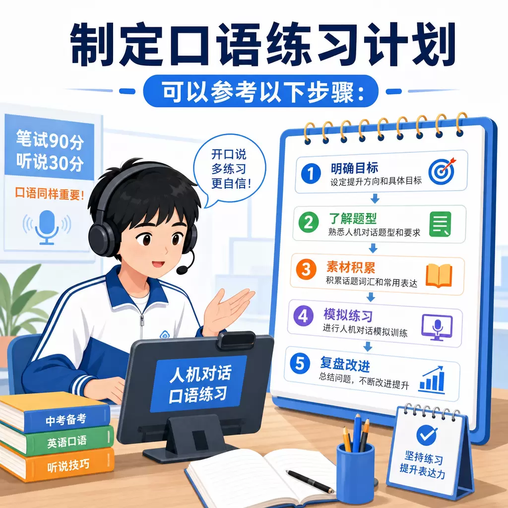 武汉中考人机对话笔试90分听说30分的口语练习方法