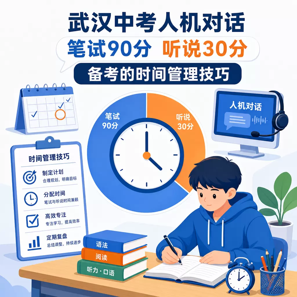 武汉中考人机对话笔试90分听说30分备考的时间管理技巧