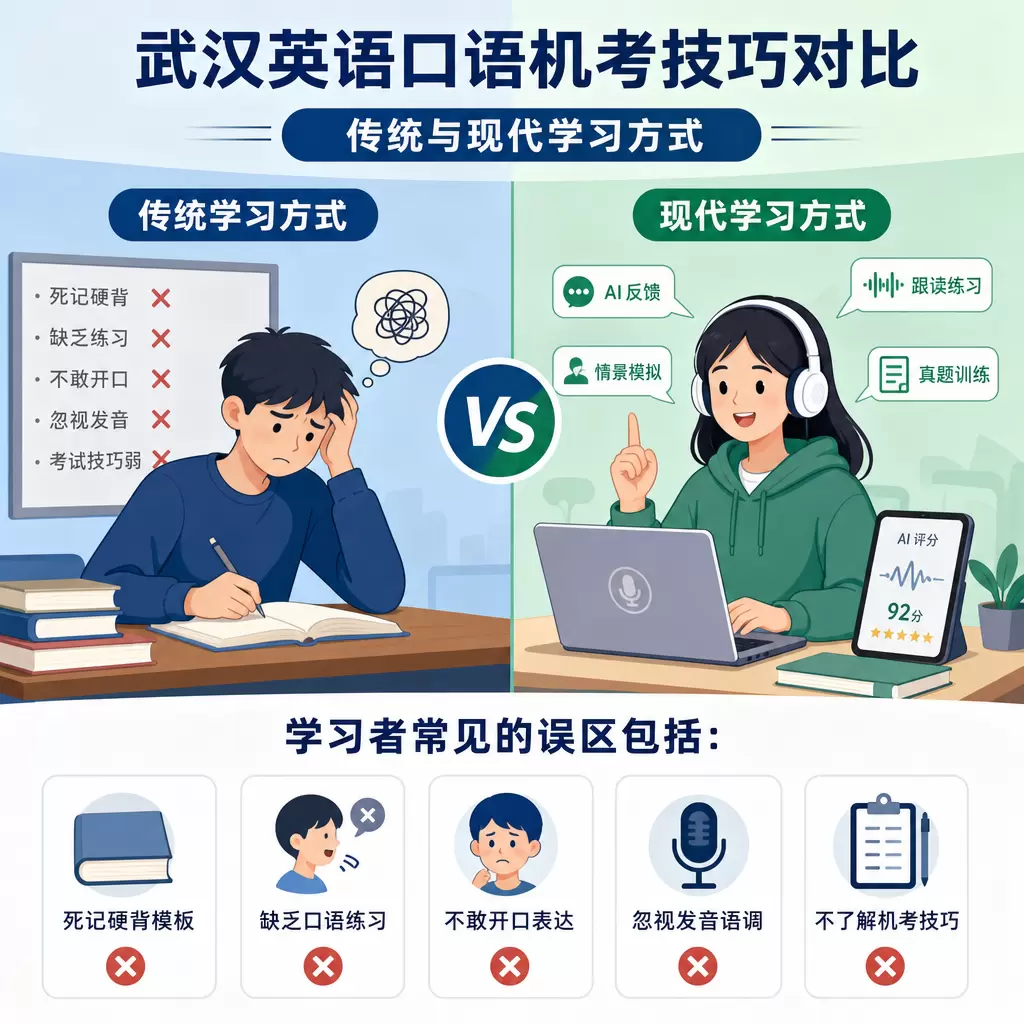 武汉英语口语机考技巧对比:传统与现代学习方式